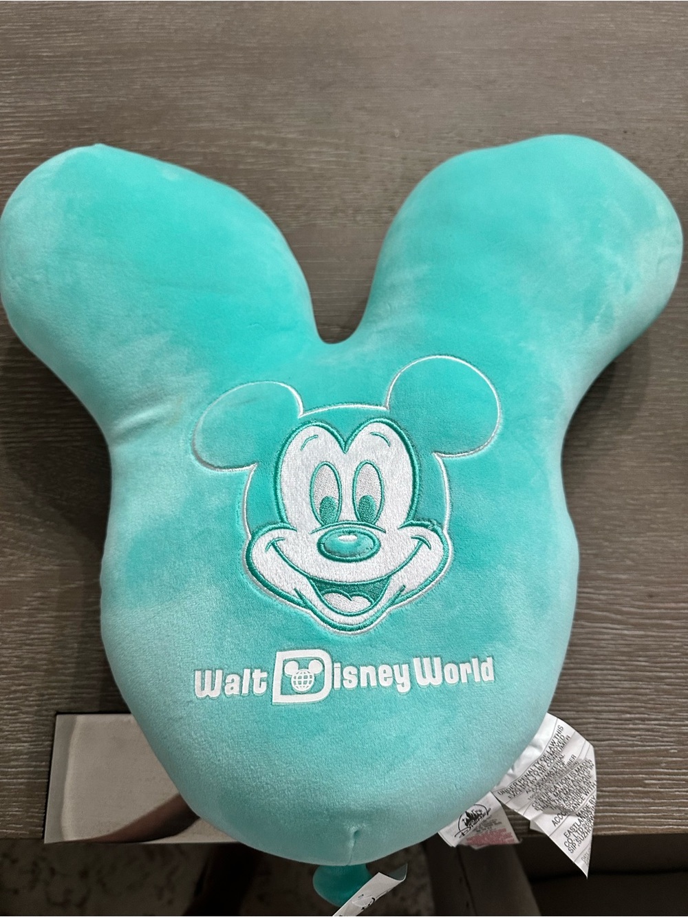 Disney Teal Mickey Head Plush Accent Pillow